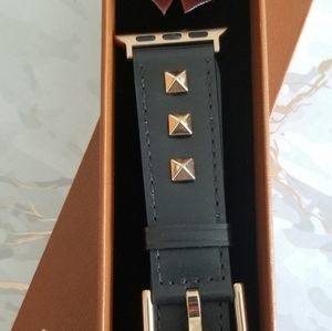 GENIUNE Leather Studded Fashion Band Compatible With Apple Watch 38mm